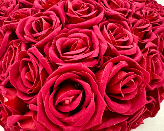 Close-up van roze kunstrozen