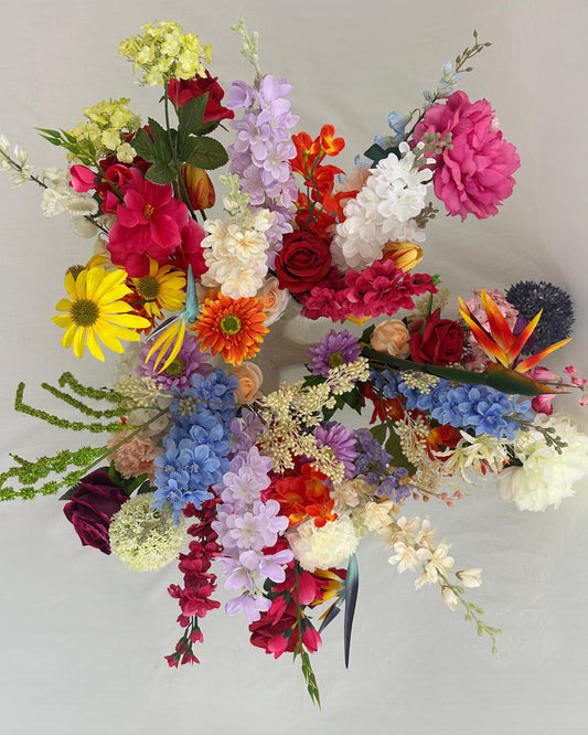 Royaal rouwboeket vanaf boven gezien