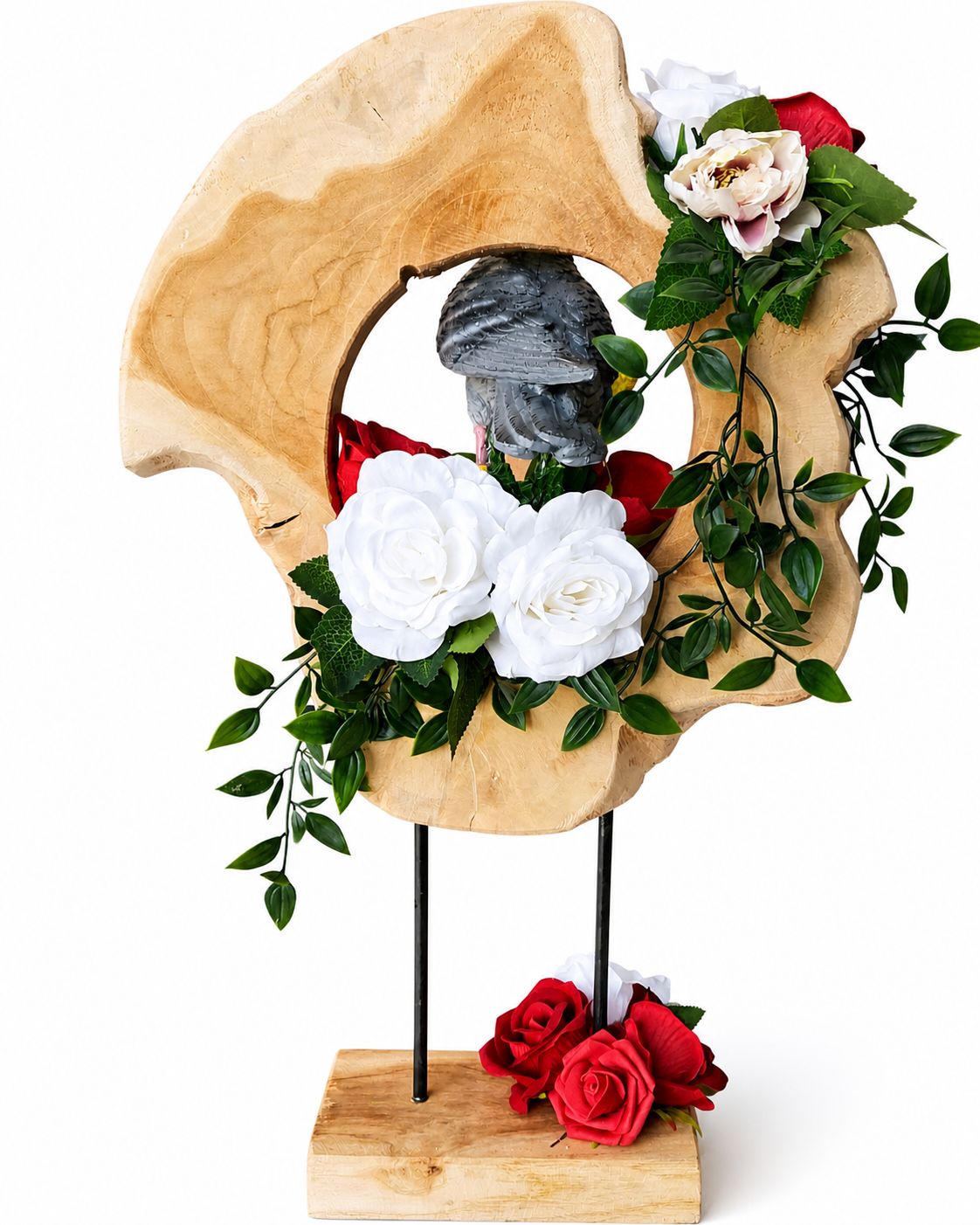Achterkant van ornament met duif