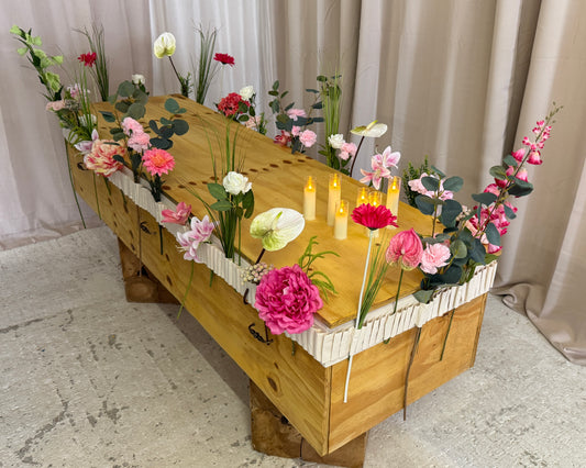 Bloemenband met roze bloemen