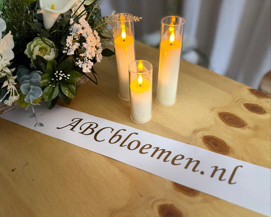 Rouwlint wit ABCbloemen.nl