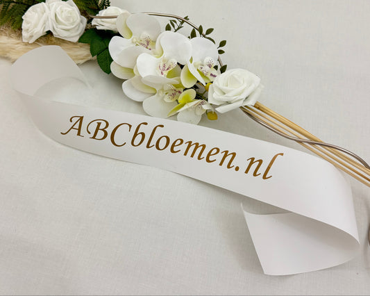 Rouwlint met gouden letters