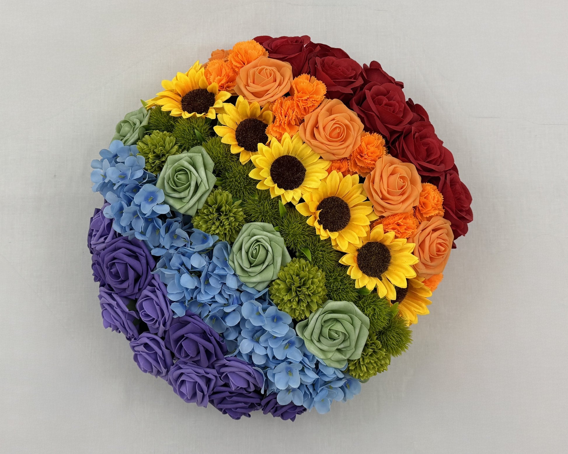 Biedermeier in regenboogkleuren van boven gezien