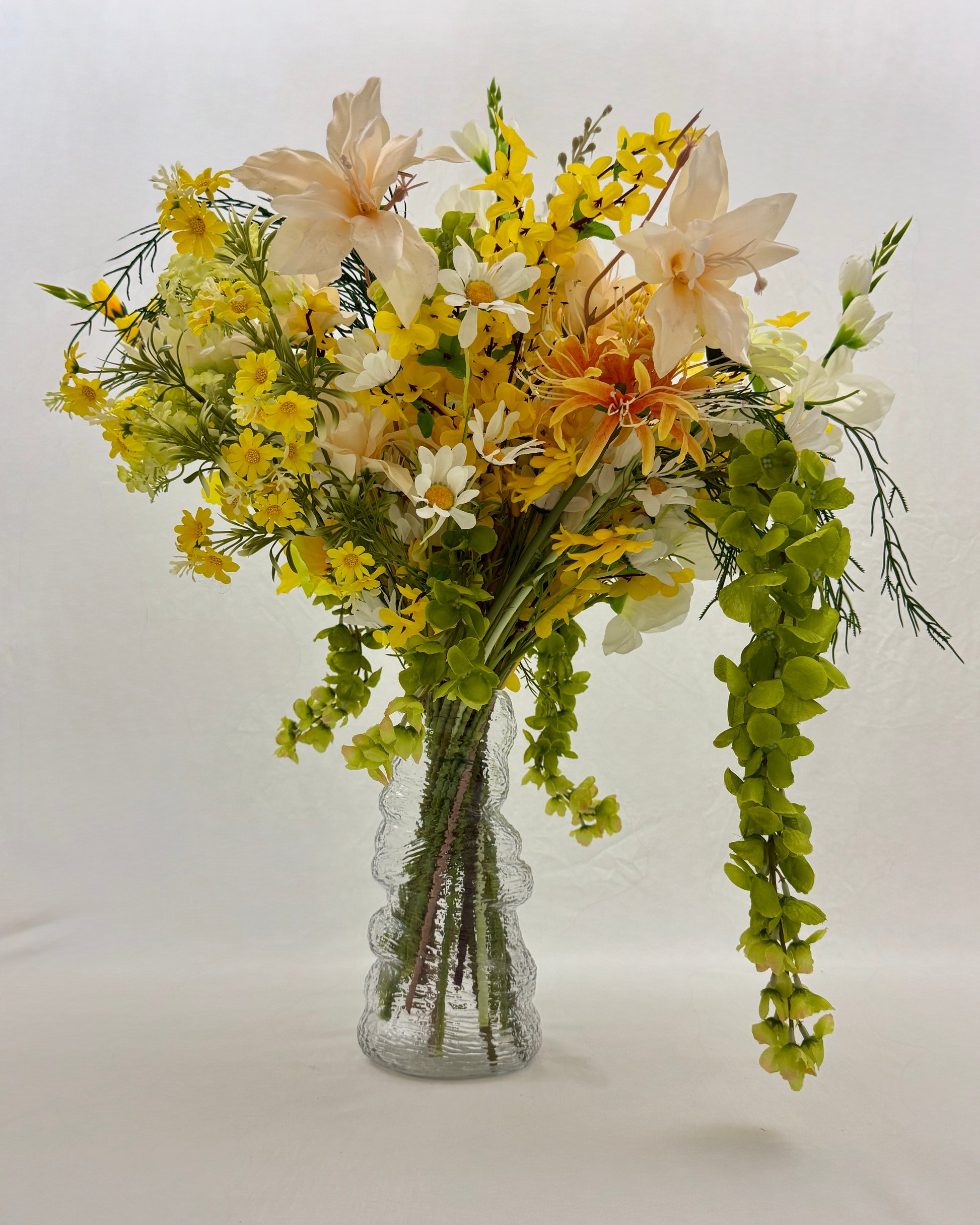 Rouwboeket met gele bloemen