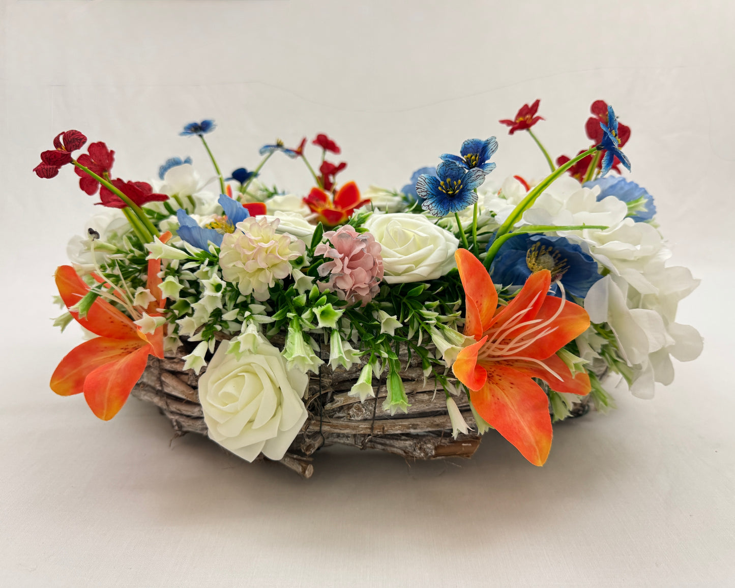 rouwkrans vanaf de zijkant bekeken