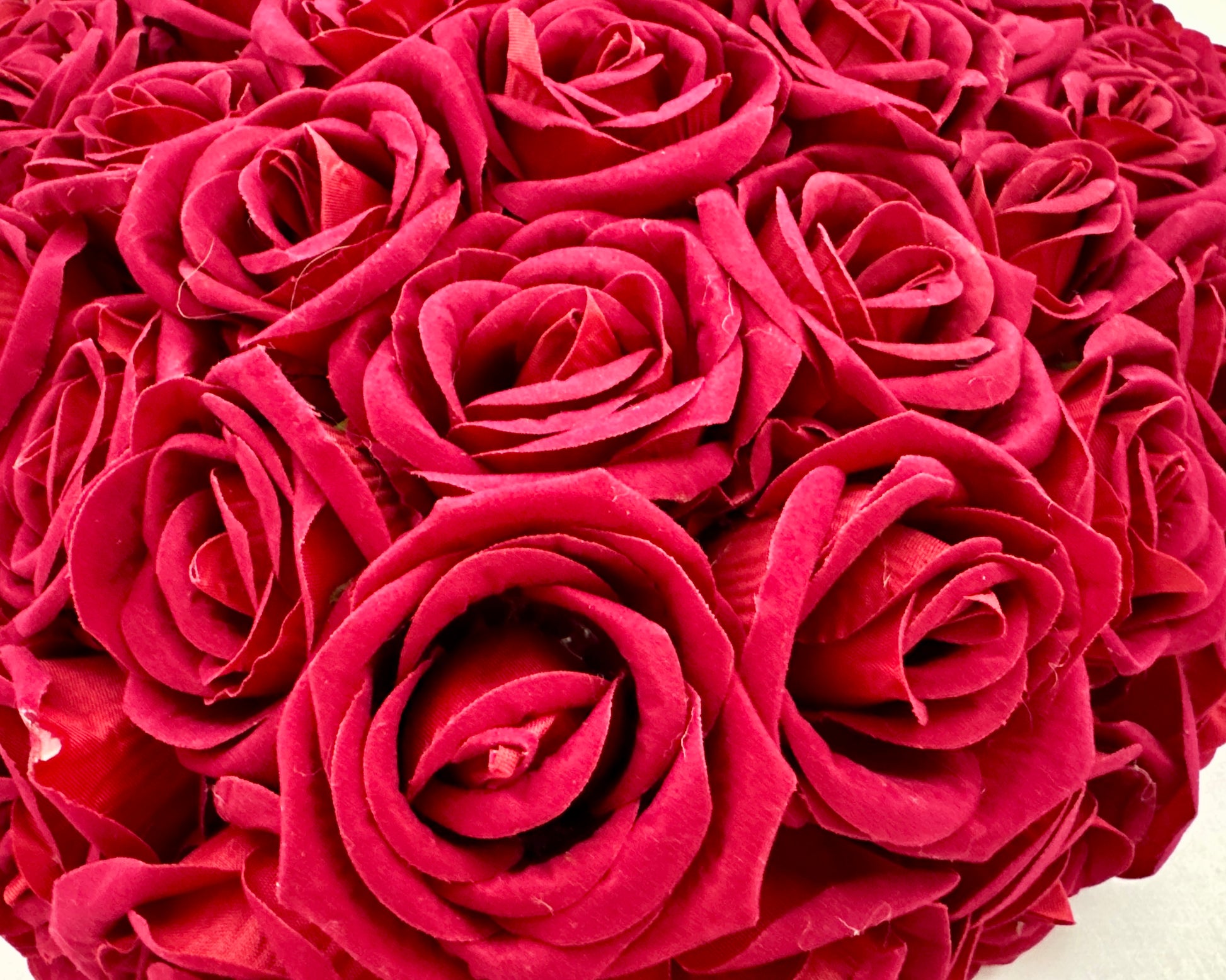 Close-up van roze kunstrozen