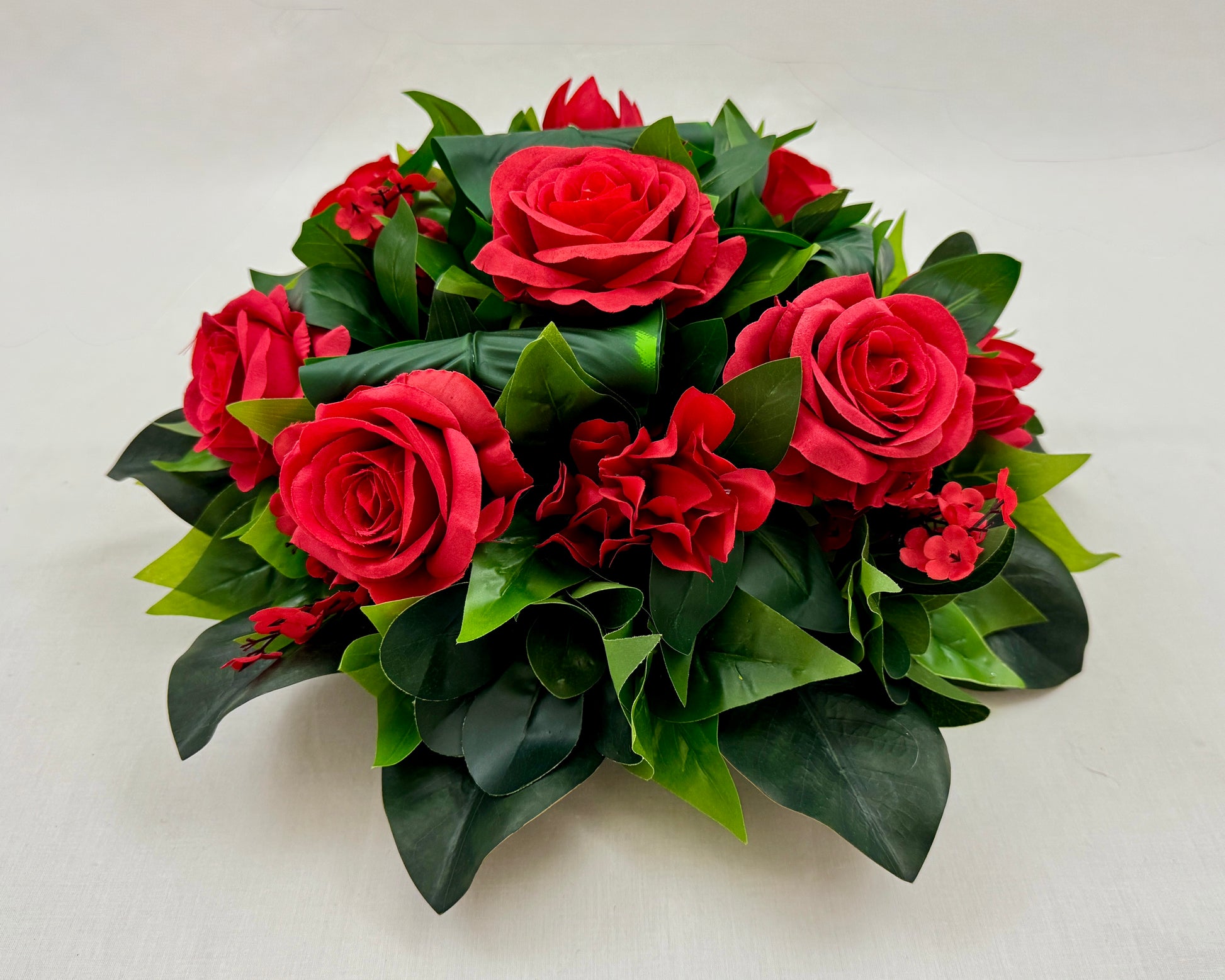 Biedermeier rode bloemen klein formaat