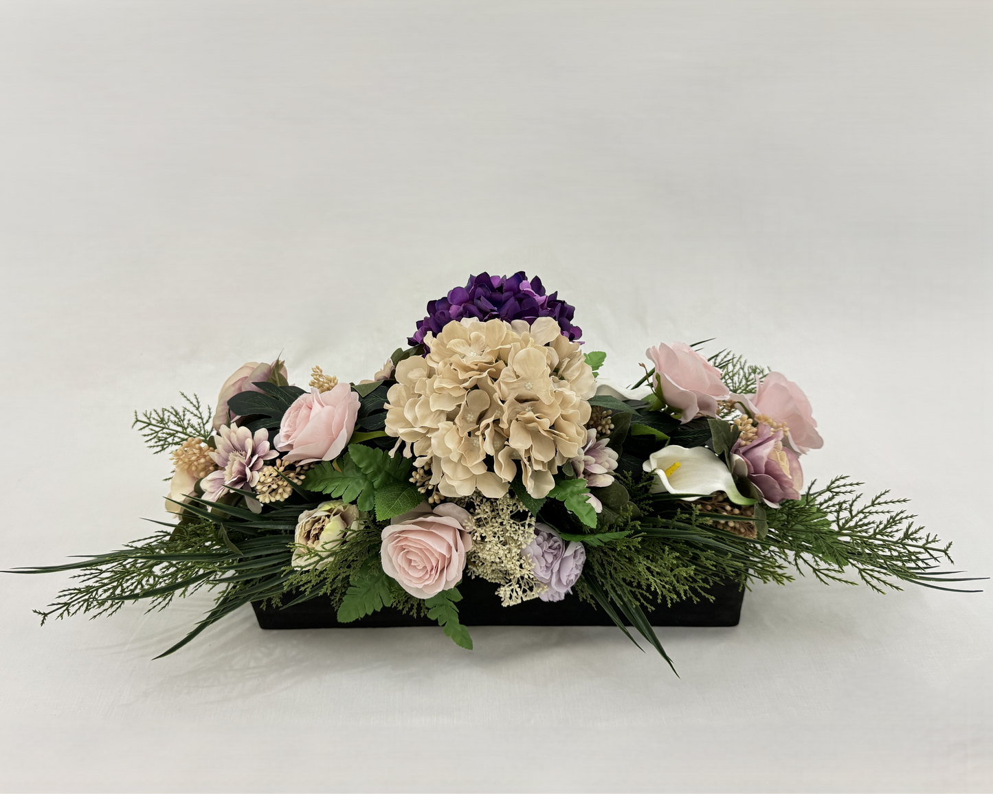 Langwerpig rouwstuk hortensia