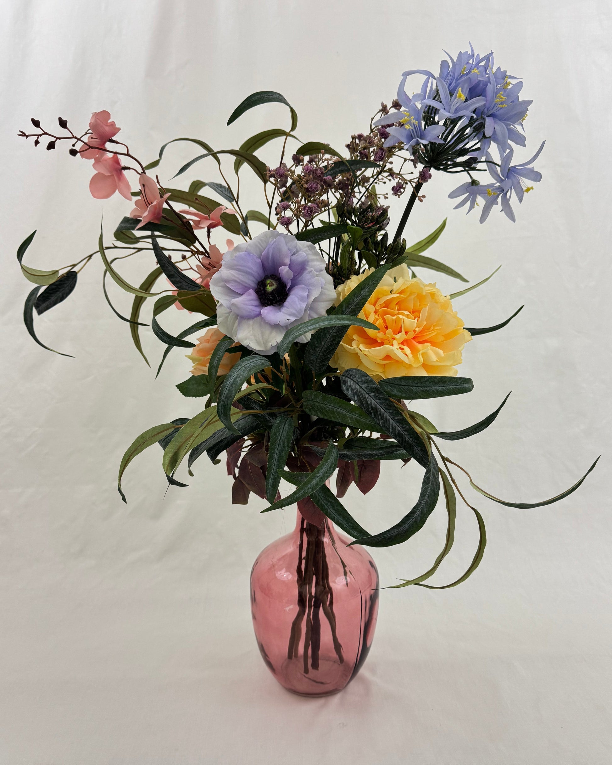 rouwboeket in vaas gemengd