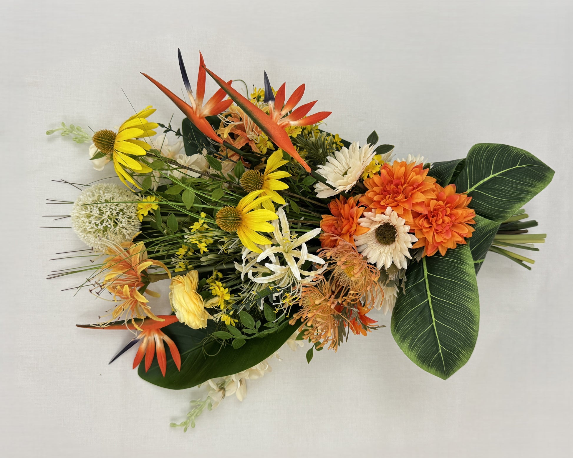 Rouwboeket vanaf boven gezien