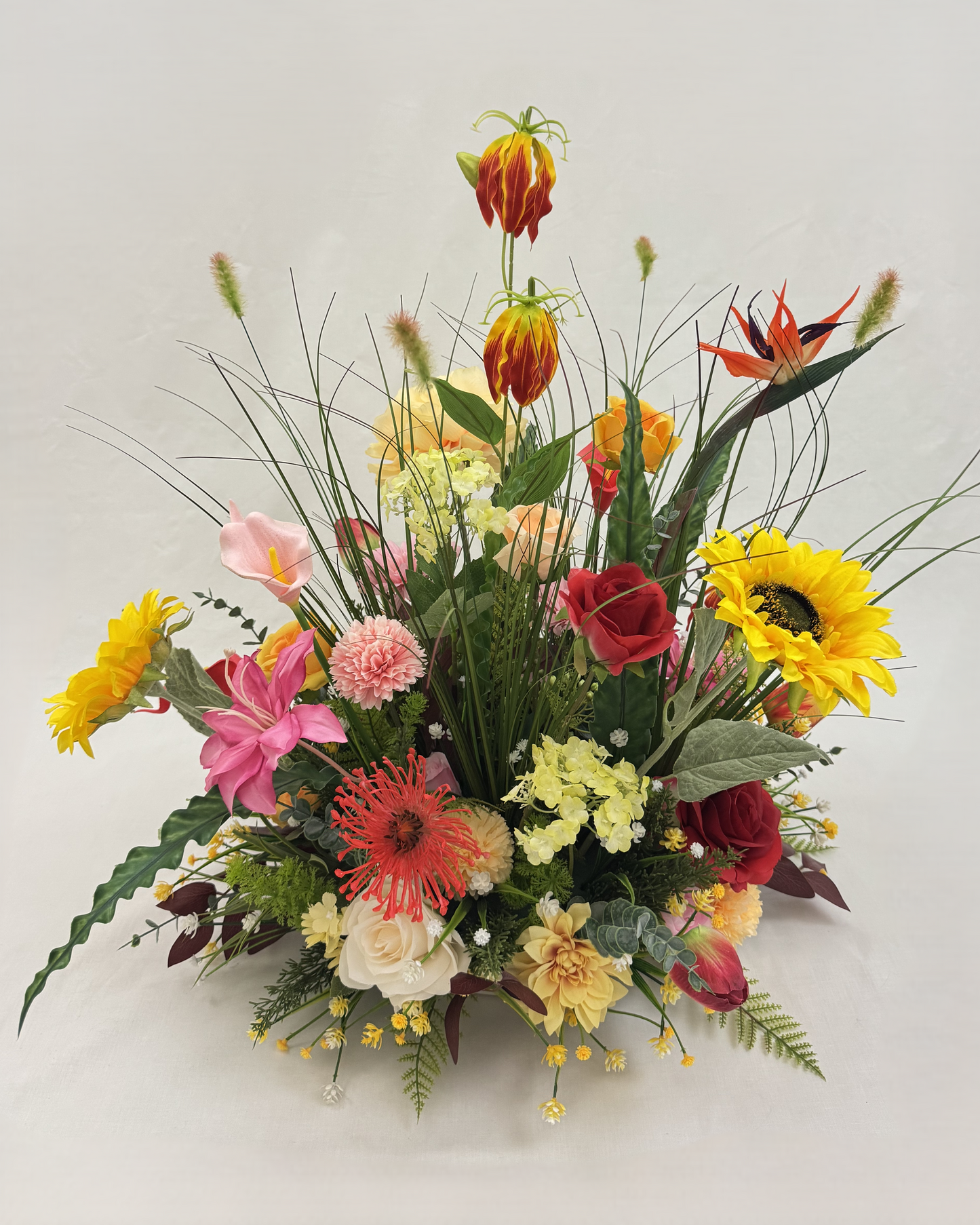 Lentebloemen rouwstuk