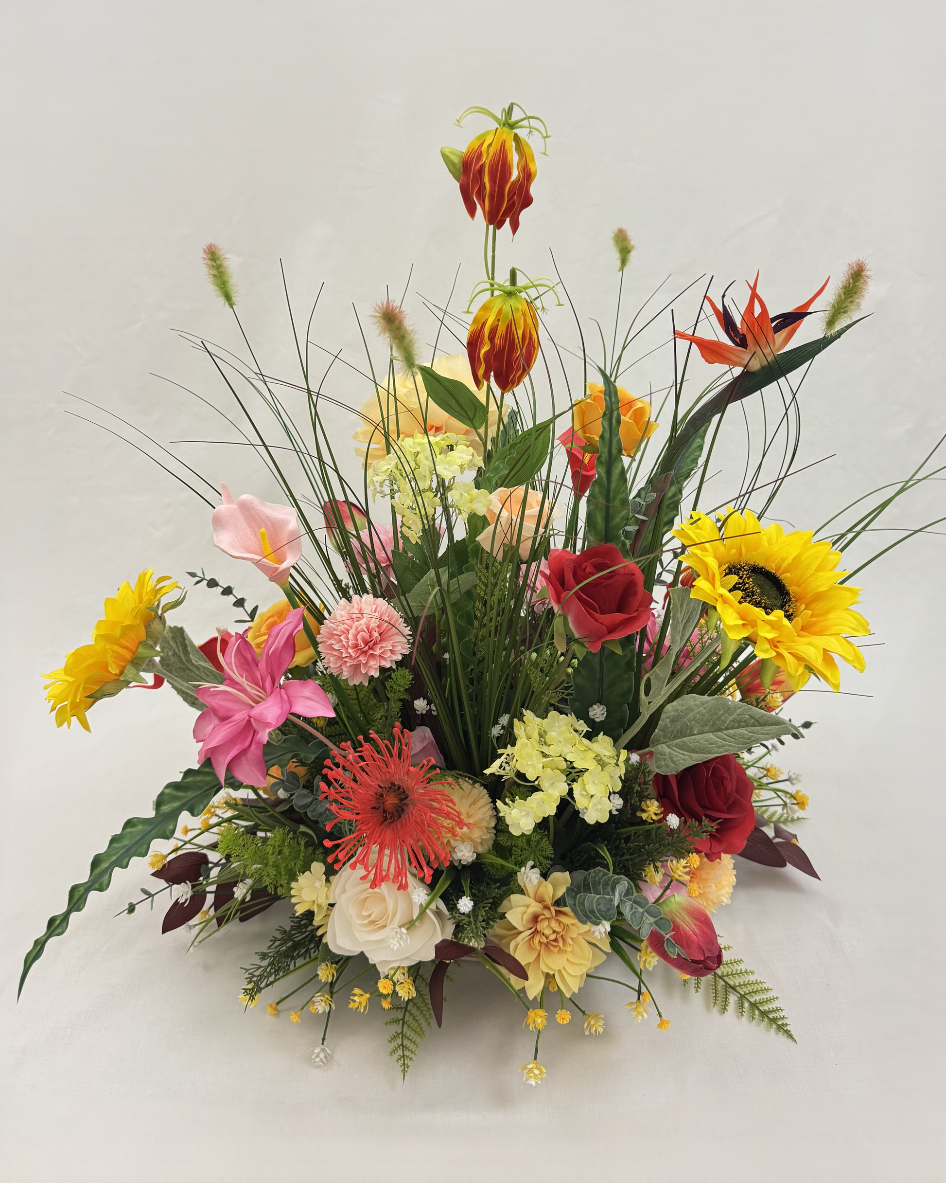 Lentebloemen rouwstuk