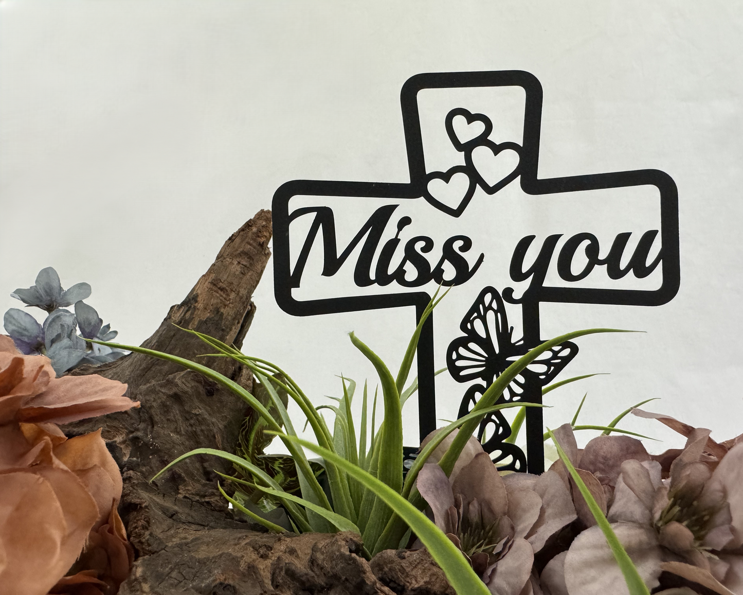 Miss you bordje in rouwstuk