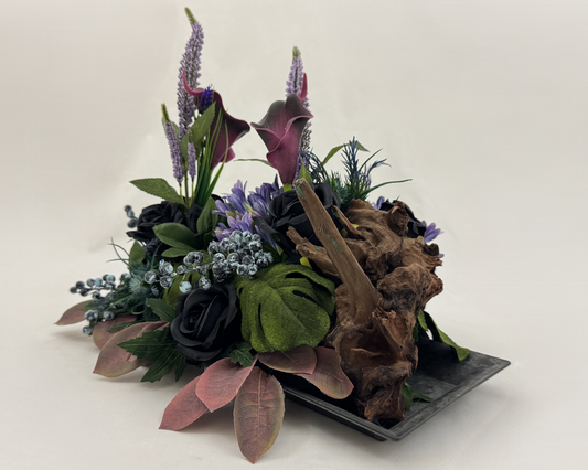 donker rouwstuk met hout