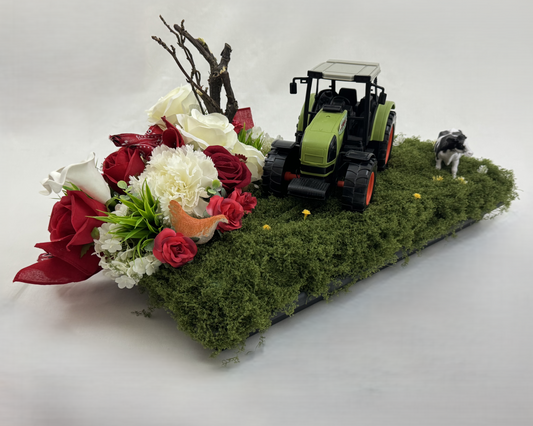 Rouwstuk boerderijthema