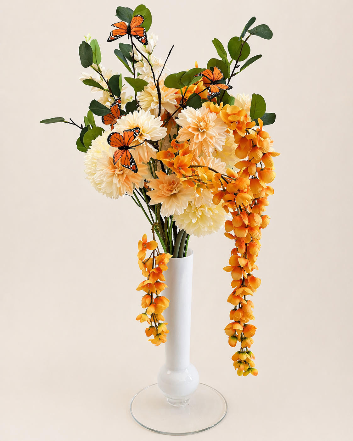 Staand boeket - Oranje (met vlinders)