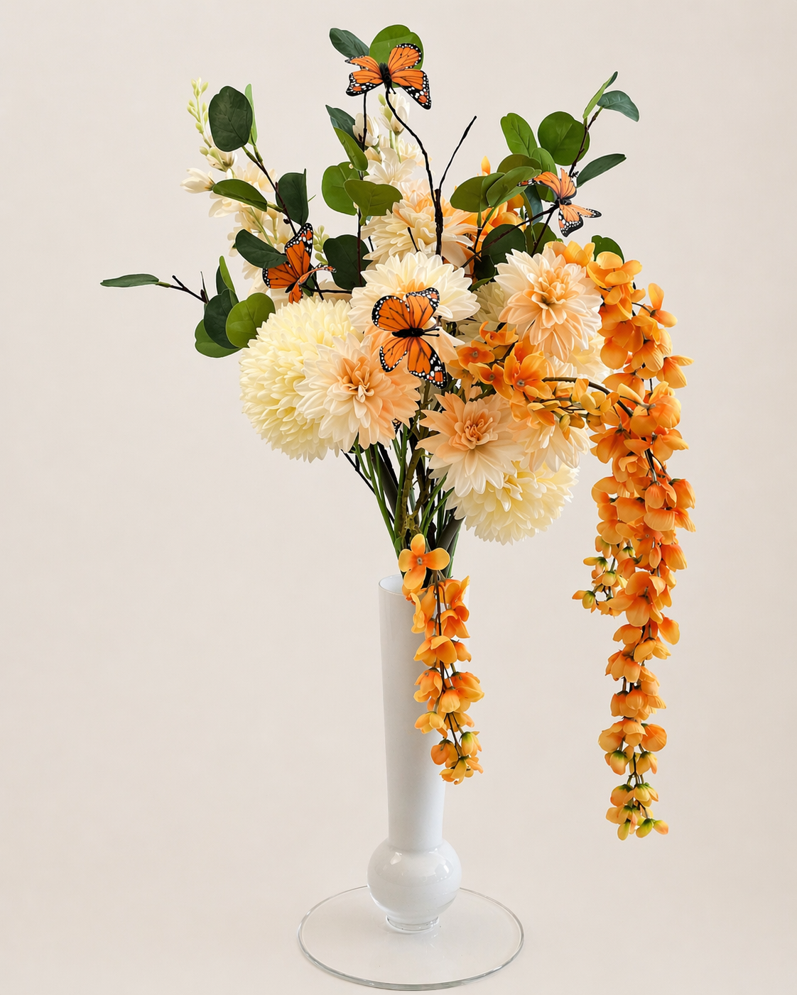 Staand boeket - Oranje (met vlinders)