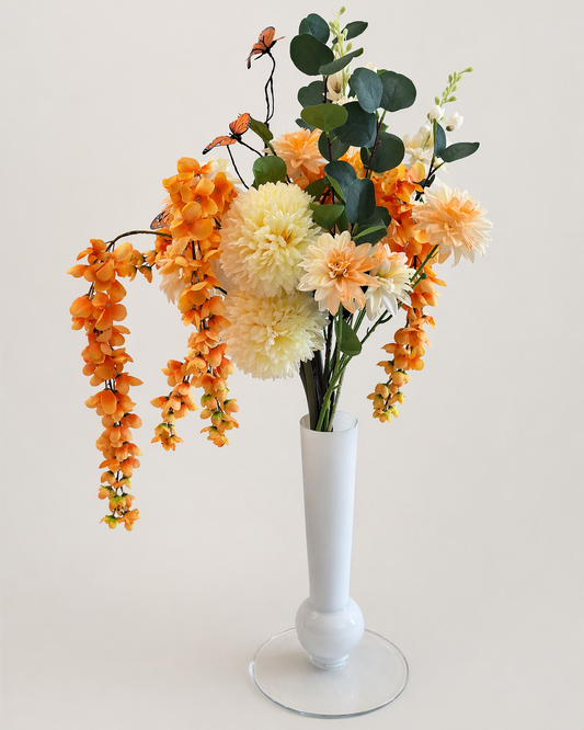 Staand boeket - Oranje (met vlinders)