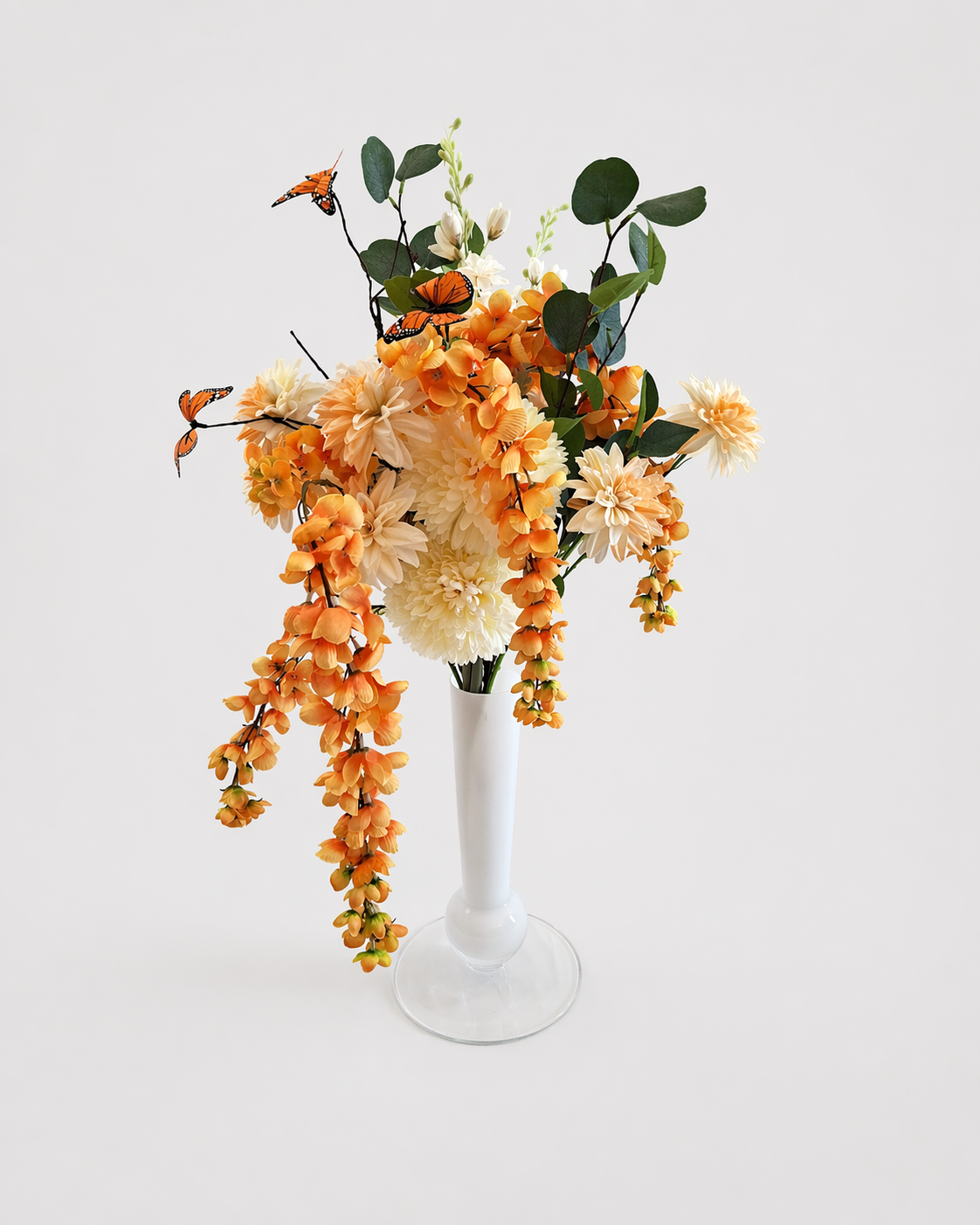 Staand boeket - Oranje (met vlinders)