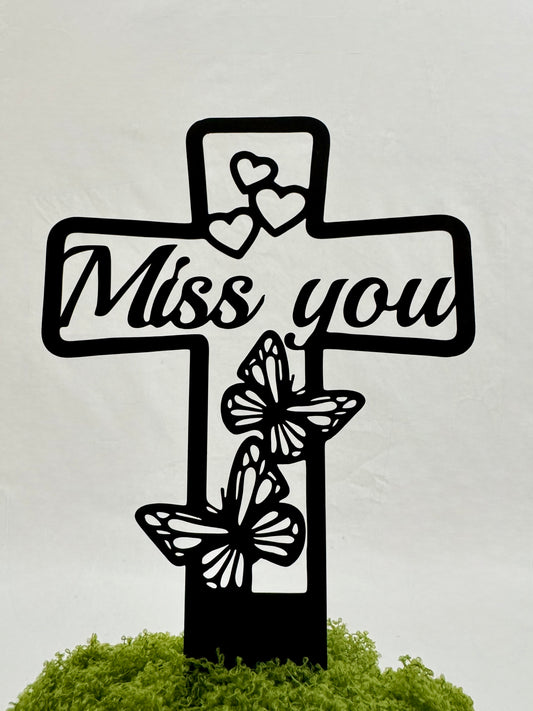 Tekstbordje - Miss You (kruis)