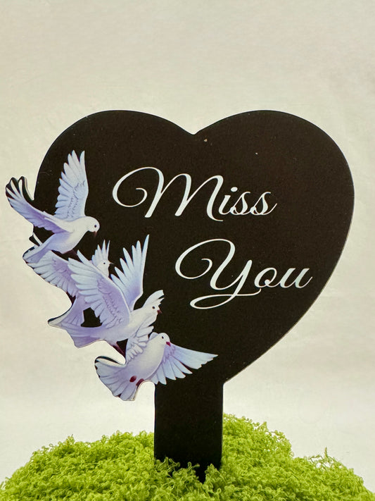 Tekstbordje - Miss You (hart)